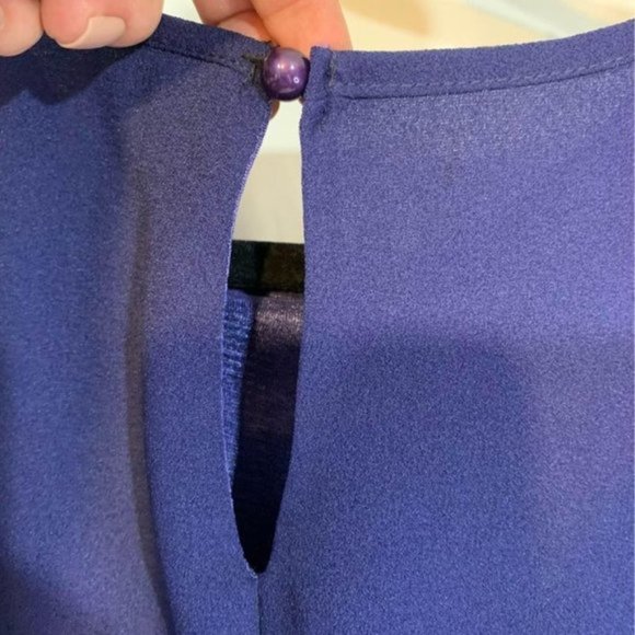 Womans cold shoulder tunic blouse. Fully lined. Key hole back. cobalt blue. LRG - Picture 5 of 10